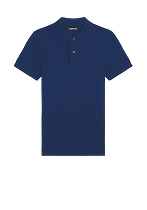 TOM FORD Tennis Piquet Short Sleeve Polo in Indigo - Blue. Size 46 (also in ).