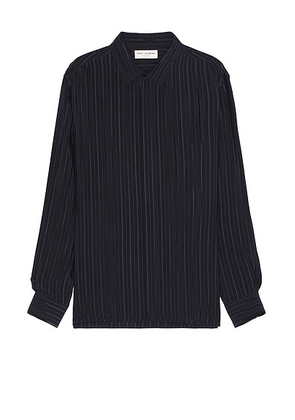 Saint Laurent Chemise Col Yves in Marine - Black. Size 38 (also in 39, 40).