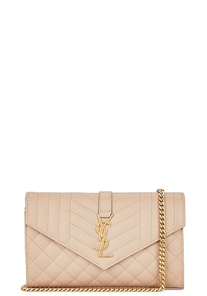 Saint Laurent Envelope Wallet on Chain Bag in Dark Beige - Beige. Size all.