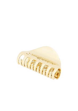 Saint Laurent Small Logo Hair Clip in Gold - Metallic Gold. Size all.