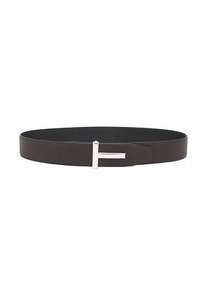TOM FORD Reversible T Belt 40mm in Brown & Black - Black. Size 85 (also in ).