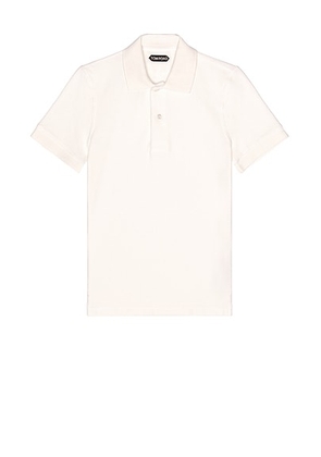 TOM FORD Toweling Polo in White - White. Size 46 (also in 48, 50, 52).