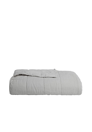 Parachute Linen Box Quilt in Fog - Grey. Size FULL/QUEEN (also in ).