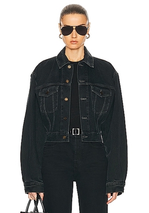 Saint Laurent Neo 80's Denim Jacket in Dark Blue Black - Black. Size 42 (also in ).