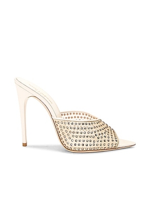 Saint Laurent Blonde Mule Sandal in Nude & Crystal - Nude. Size 37 (also in ).