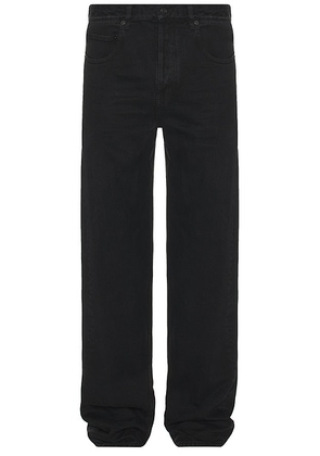 Saint Laurent Mid Straight Baggy Jeans in Plain Carbon Black - Black. Size 30 (also in 33, 34).
