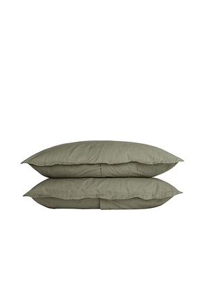 Parachute Percale Sham Set in Moss - Green. Size STANDARD (also in ).