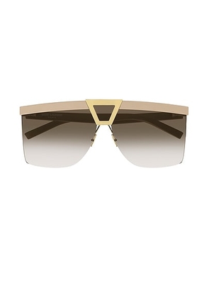 Saint Laurent SL 537 Palace Sunglasses in Ivory  Gold  & Gradient Brown - Ivory. Size all.