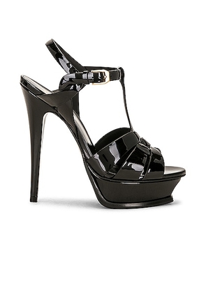 Saint Laurent Tribute Platform Sandal in Nero - Black. Size 37 (also in 38, 38.5, 39, 39.5, 41).