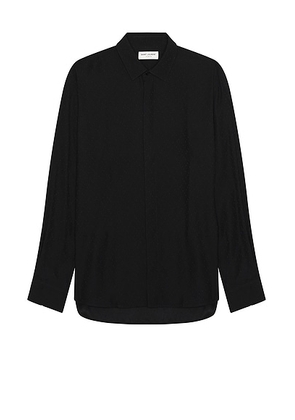 Saint Laurent Chemise Col Yves in Noir - Black. Size 38 (also in 39).