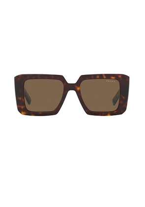Prada Square Sunglasses in Tortoise - Chocolate. Size all.