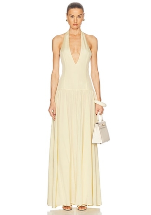 Shani Shemer Astrid Maxi Dress in Butter - Yellow. Size L (also in M, S, XS).