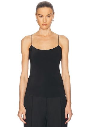 St. Agni Fine Chain Silk Cami Top in Black - Black. Size L (also in XS).