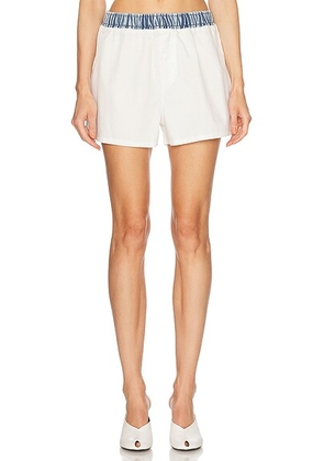 SEROYA Tama Short in White & Coastline - White. Size L (also in XS).