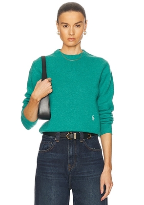 Sporty & Rich SRC Crewneck Sweater in Spring Green - Teal. Size L (also in ).