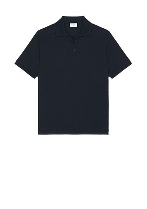 Saint Laurent Pique Polo in Marine - Blue. Size L (also in M, S, XS).