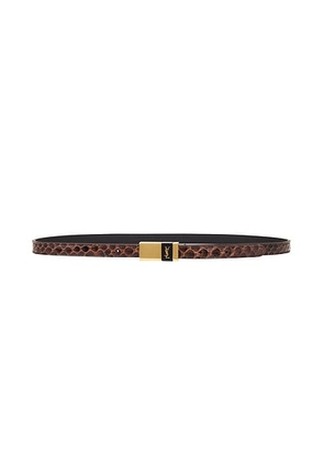 Saint Laurent Leather Belt in Lava & Dark Lava - Brown. Size 90 (also in ).