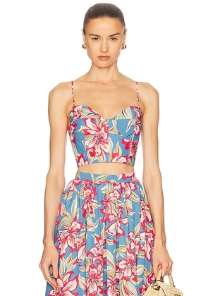 Polo Ralph Lauren Sleeveless Bustier Top in Royal Bloom - Blue. Size 0 (also in 2).