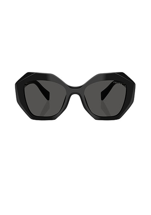 Prada Geometric Sunglasses in Black - Black. Size all.