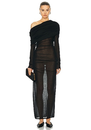 Saint Laurent One Shoulder Gown in Noir - Black. Size XS (also in S).