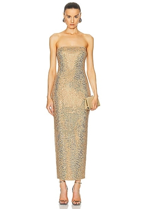 Retrofete Boa Dress in Iridescent Gold - Metallic Gold. Size S (also in L, M, XS).