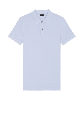 TOM FORD Tennis Piquet Short Sleeve Polo in Periwinkle - Purple. Size 48 (also in ).