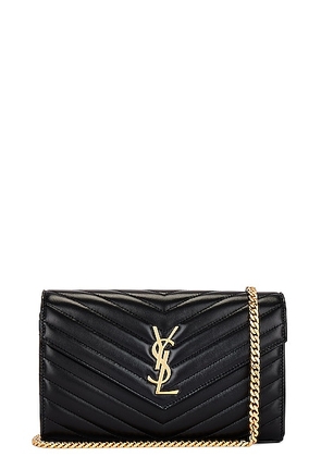 Saint Laurent Cassandre Wallet On Chain Bag in Nero - Black. Size all.