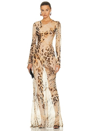 Retrofete Vienna Dress in Vintage Cheetah - Beige. Size L (also in S, XS).