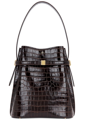 Toteme Belted Bucket Bag in Dark Brown - Chocolate. Size all.
