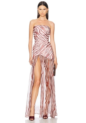 Retrofete Nicole Dress in Earl Rose Zebra - Pink. Size L (also in M, S, XL, XS).