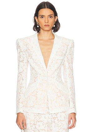SANS FAFF Kensington Lace Blazer in White - White. Size M (also in XS).