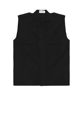 Saint Laurent Chemise Saharienne in Noir - Black. Size 38 (also in 39, 40).