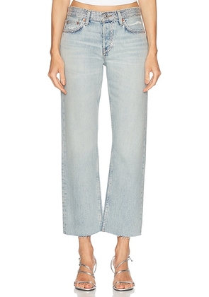 RE/DONE Easy Straight Crop Jeans in Diamond Tide - Blue. Size 32 (also in ).