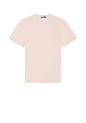TOM FORD Melange Crew Tee in Petal Pink - Blush. Size 48 (also in 50).