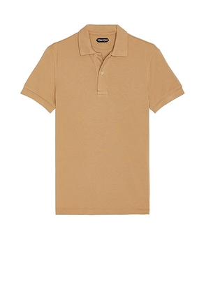 TOM FORD Short Sleeve Polo in Caramel - Brown. Size 48 (also in ).