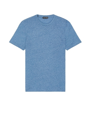TOM FORD Melange Crew Tee in Azure Blue - Blue. Size 46 (also in ).
