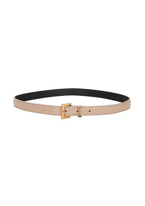 Saint Laurent Monogramme Belt in Dark Beige - Nude. Size 65 (also in 70, 75, 90).
