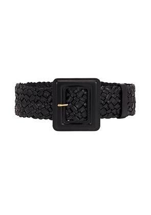 Saint Laurent Woven Leather Belt in Nero - Black. Size 80 (also in ).