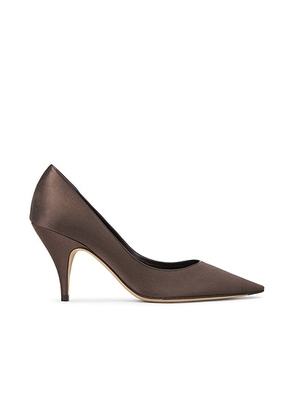 The Row Satin Liisa Pump in Brown - Brown. Size 36 (also in 36.5).