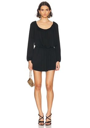 Saint Laurent Long Sleeve Mini Dress in Noir - Black. Size 36 (also in 34).