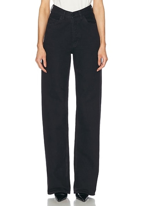 Saint Laurent High Waisted Wide Leg Jeans in Midnight Black - Black. Size 29 (also in ).