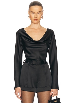 RENGGLI Cowl Neck Top in Black - Black. Size M (also in S).