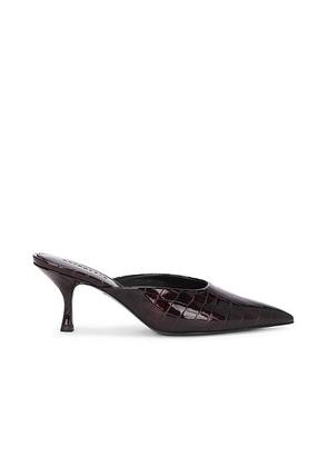 Retrofete Bonnie Leather Mule in Burgundy Croco - Burgundy. Size 36 (also in 37).