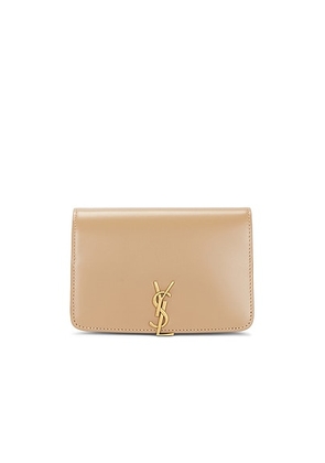 Saint Laurent Passport Case in Dark Toffee - Beige. Size all.