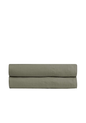 Parachute Linen Fitted Sheet in Moss - Green. Size TWIN (also in ).
