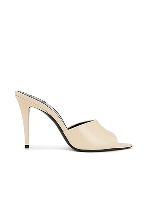 Saint Laurent Romy Mule Sandal in Mysterious Skin - Ivory. Size 35 (also in 35.5, 36.5, 37, 38, 38.5, 39, 39.5, 40, 41).