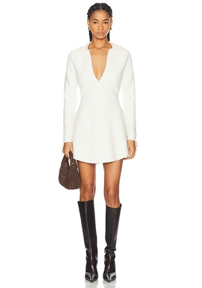 SEROYA Clara Knit Mini Dress in Eggshell - White. Size L (also in ).
