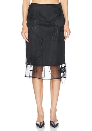 Rohe Embellished Tulip Organza Skirt in Black - Black. Size 34 (also in ).
