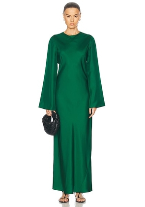 Rohe Minimal Wide Sleeved Silk Dress in Emerald - Green. Size 34 (also in ).
