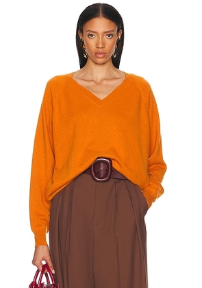 Saint Laurent V-neck Sweater in Orange - Orange. Size L (also in M).